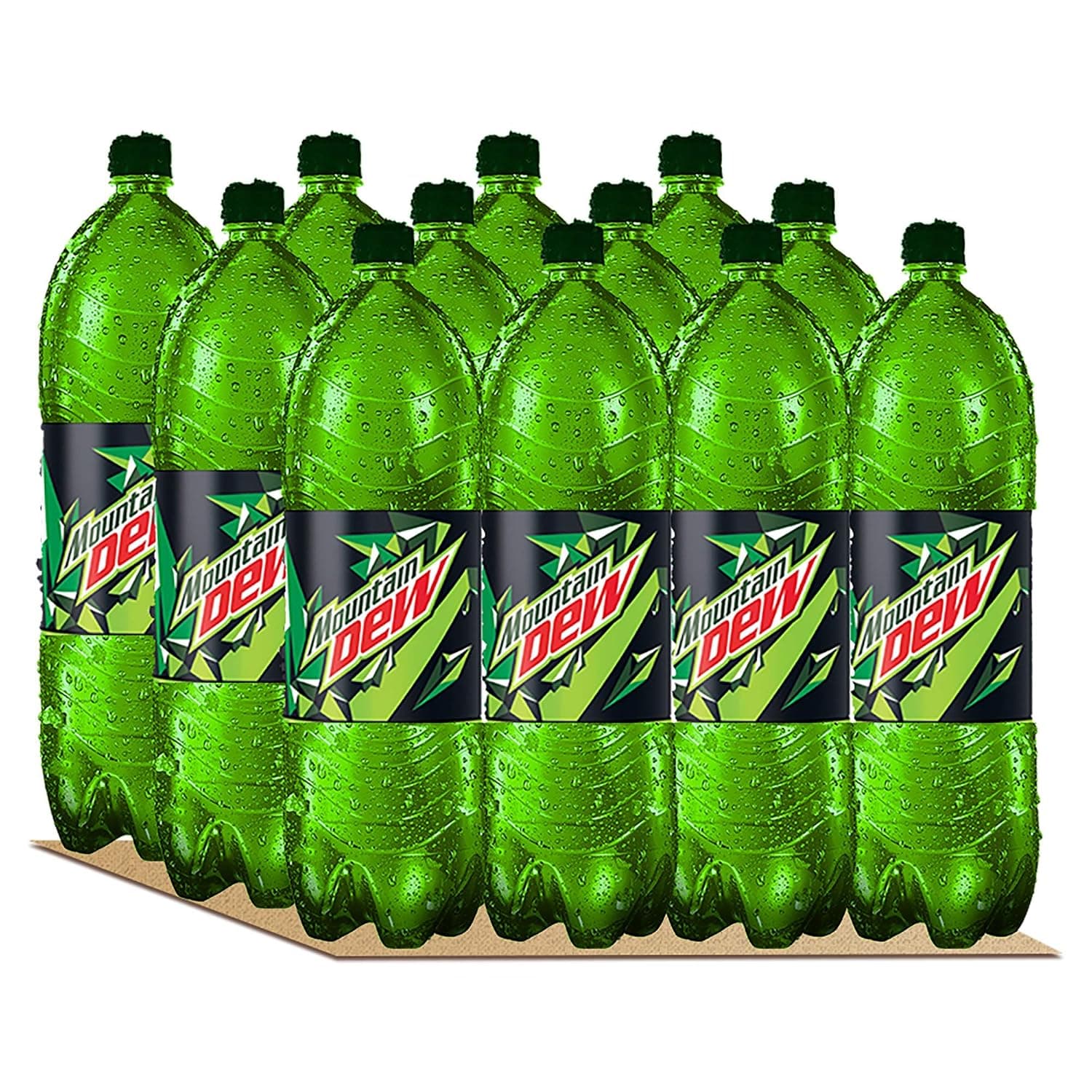 Mountain Dew, Carbonated Soft Drink, Plastic Bottle, 1 Liter x 12