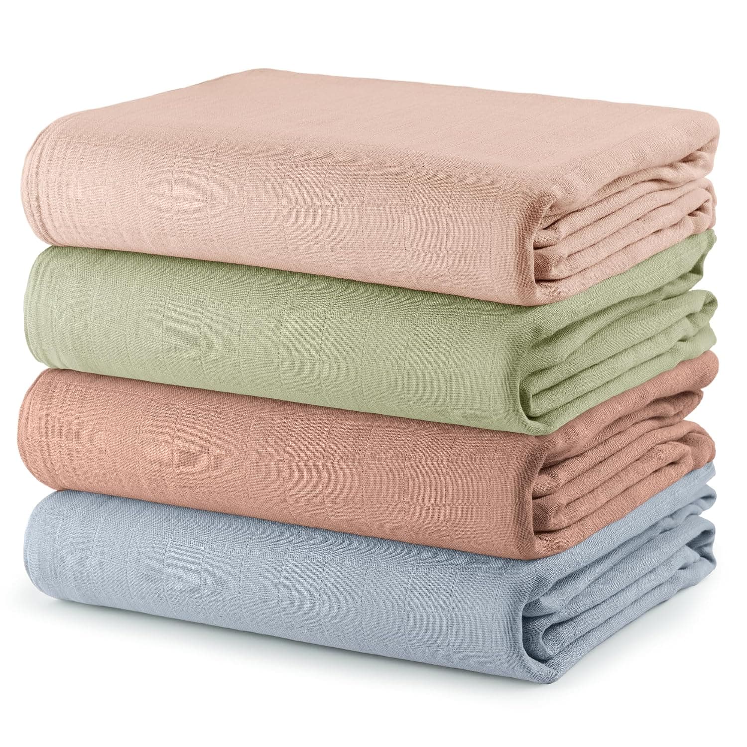 Comfy Cubs Muslin Baby Blanket for Newborn, Baby Swaddle Blanket, Neutral Receiving Blanket for Boys and Girls (Pacific, Cedar, Sage, Blush)
