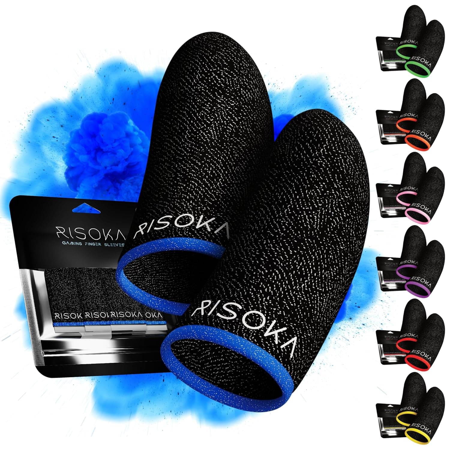 10 اغطية اصابع للالعاب من ريسوكا، 10 قطع - لالعاب الموبايل ببجي - قفازات اصابع - شاشة لمس للابهام - اكمام اصابع الالعاب - اكسسوارات - ادوات