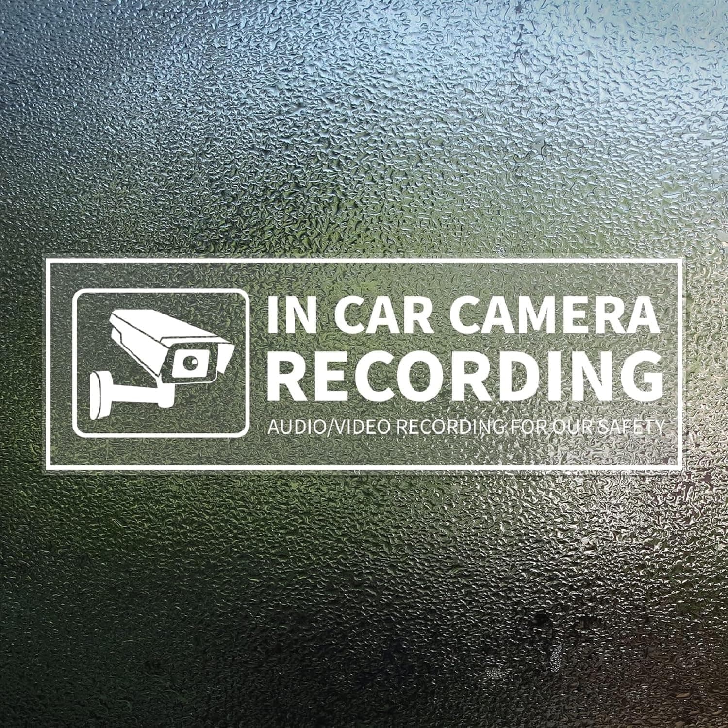 Tazweeq 1Pcs for Car In Car Camera Recording Sign, Audio Video Recording Window Vinyl Sticker, Self-Adhesive Security Warning Sign Removable for Car Vehicle(5.9 x 2.5 Inch)