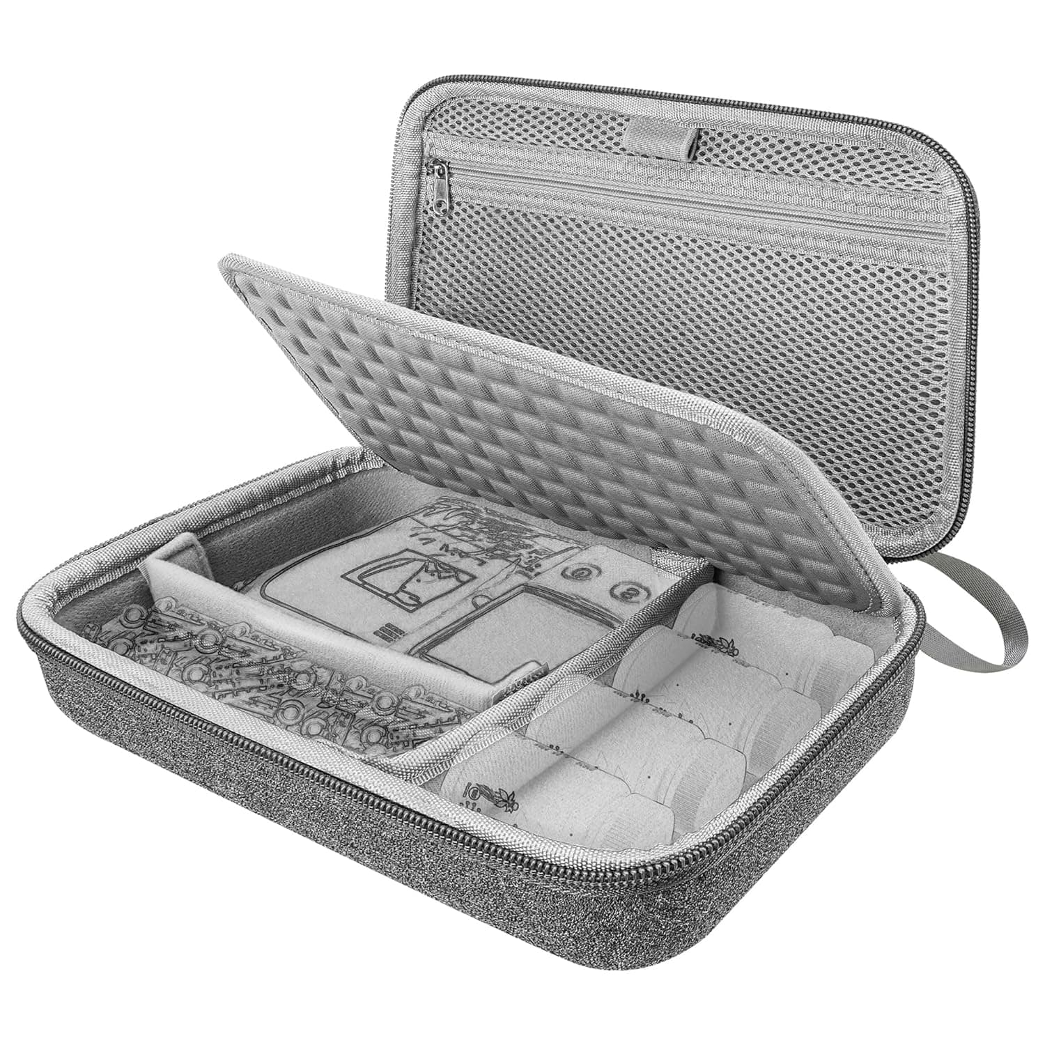 Medical Organizer Bag - Large EVA First Aid Kit Case with Dividers, Pill Bottle Organizer, Portable Pill & Medication Storage for Home/Travel (Grey, Bag Only)