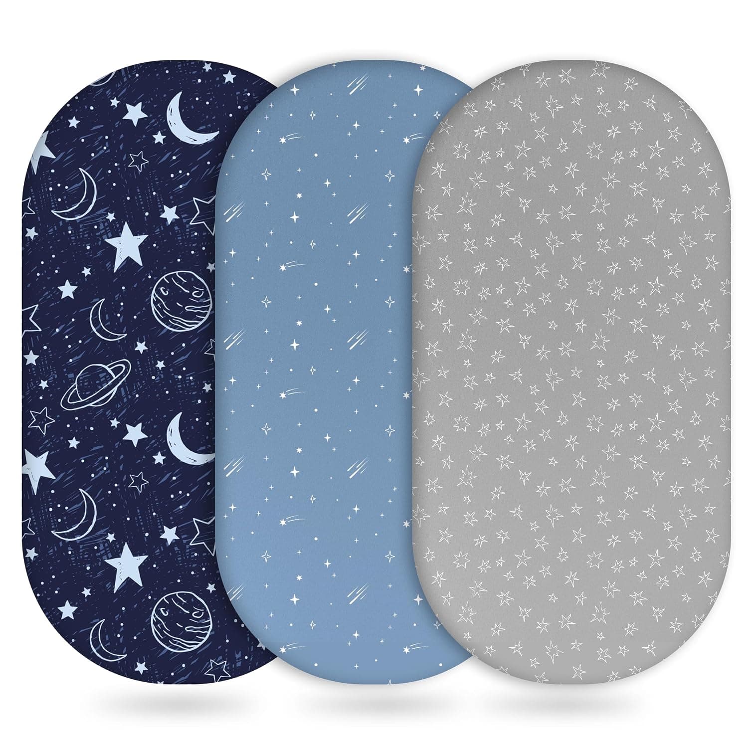 Unnivoll Moses Baby Boy Girl Bed Sheet Newborn Baby Boy Girl Baby Bed Sheet Super Soft Breathable Baby Bed Sheet Easy Care Dark Blue Planet