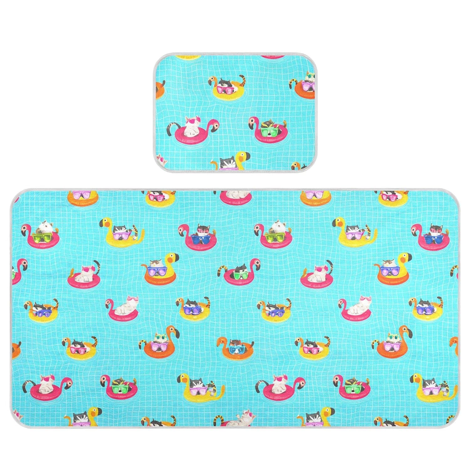 Swimming Cats Baby Cooling Mattress Pad, Soft & Breathable Cooling Mat Keep Baby Cool in Summer 28x52 in, Nursery Essential