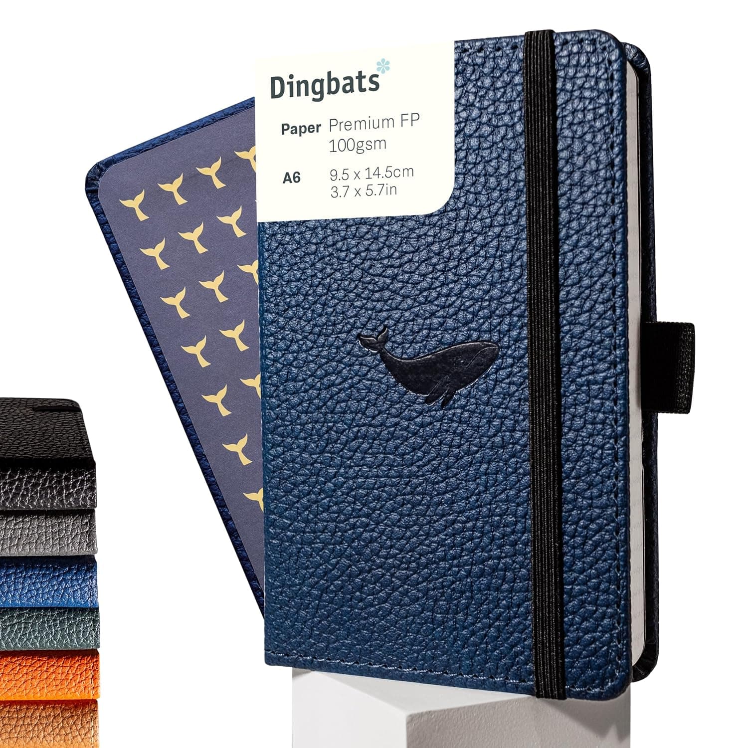 Dingbats* Wildlife A6 Pocket Blue Whale Notebook - Dotted