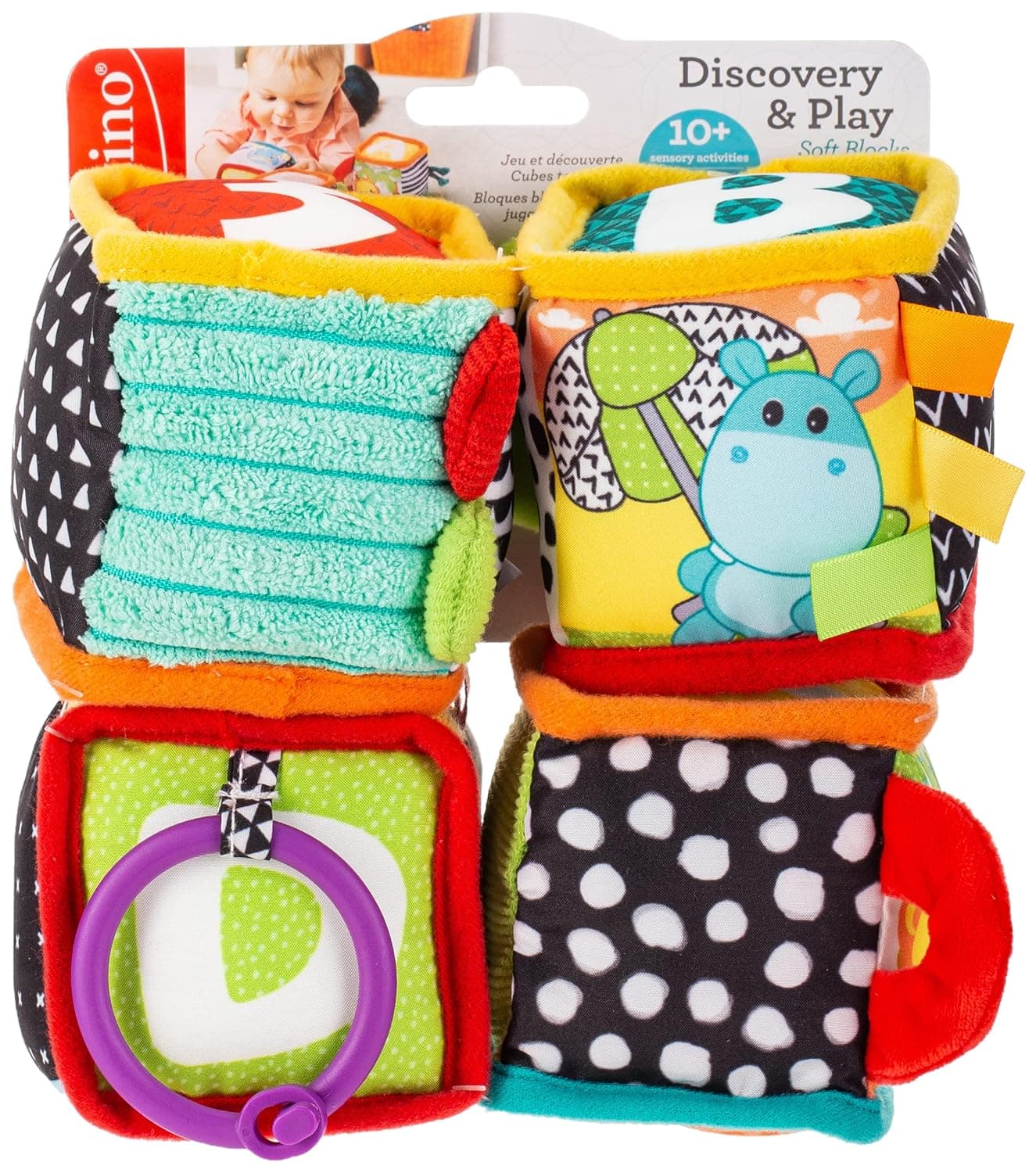 Infantino Discovery & Play Soft Block|Baby Activity , Learning & Developing Toys|