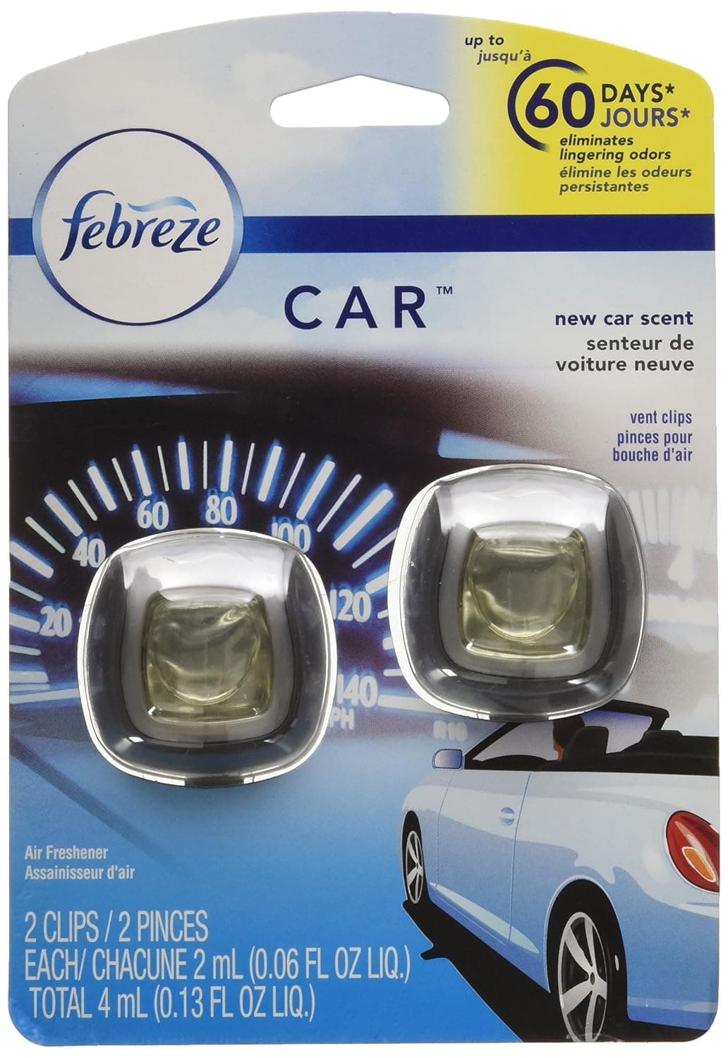 Febreze Air Freshener, Car Vent Clip Air Freshener, New Car Air Freshener, 2 Clips