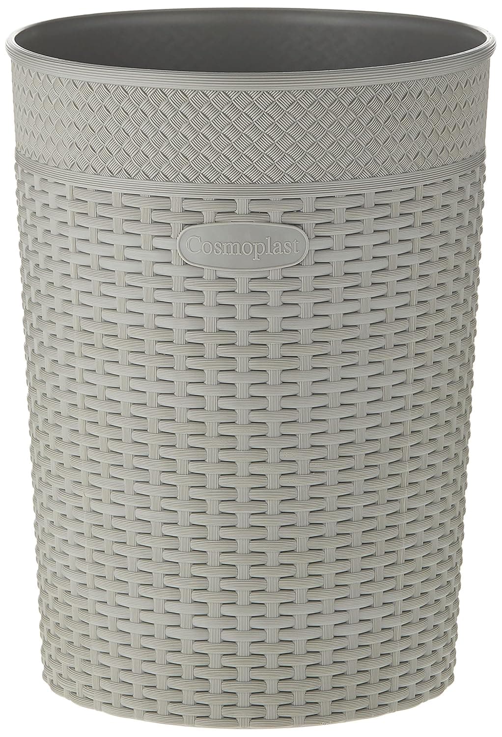 Cosmoplast Plastic Rattan Wicker Storage Waste Basket Small 6 Liters