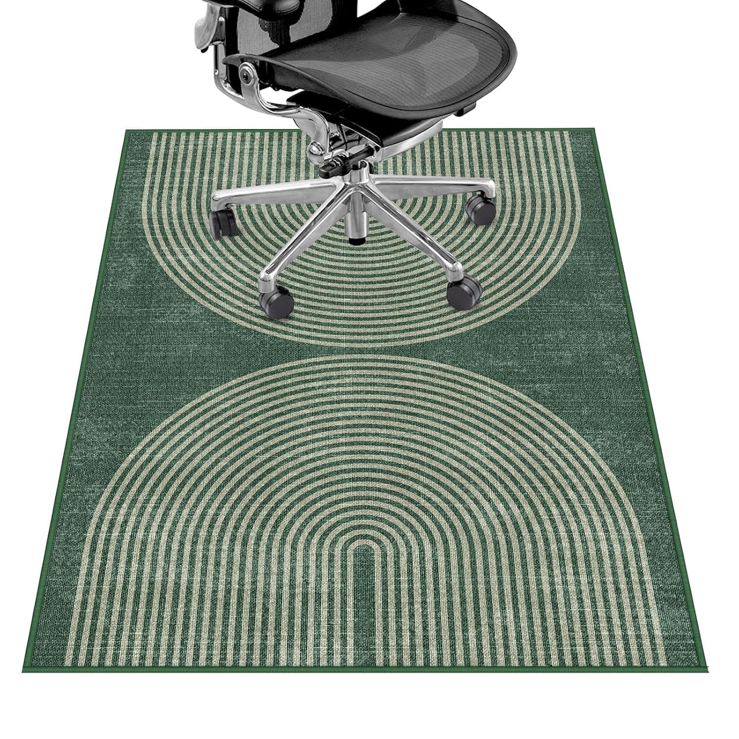 Office Chair Mat for Hardwood Floor&Tile Floor,36"X 48"-Geo Green | Heavy Duty Desk Chair Mat for Hard Floors,Under Desk Rug for Rolling Computer Chair,Anti Slip,Low Pile Carpet Floor