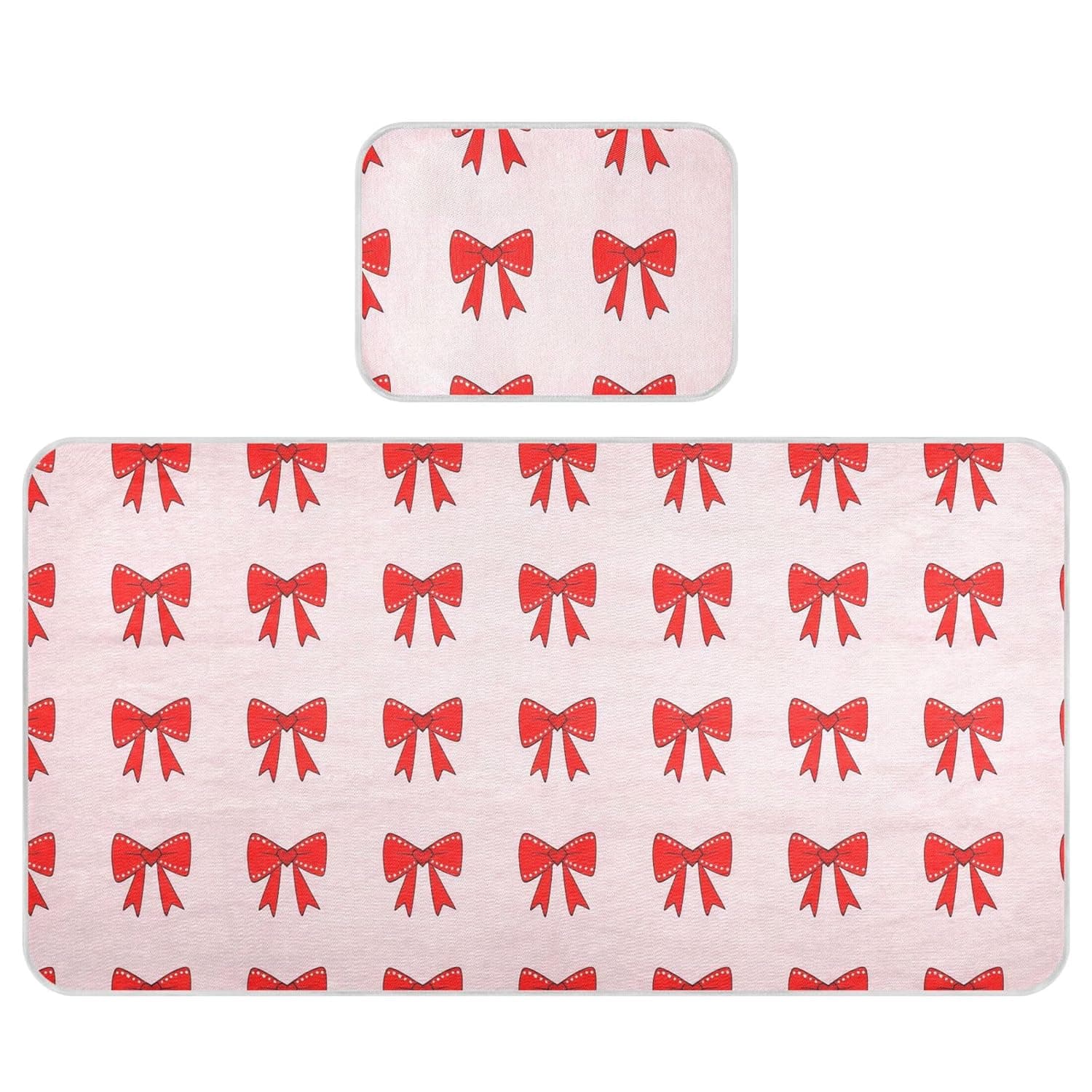 Red Bows Baby Cooling Mattress Pad, Soft & Breathable Cooling Mat Keep Baby Cool in Summer 28x52 in, Nursery Essential