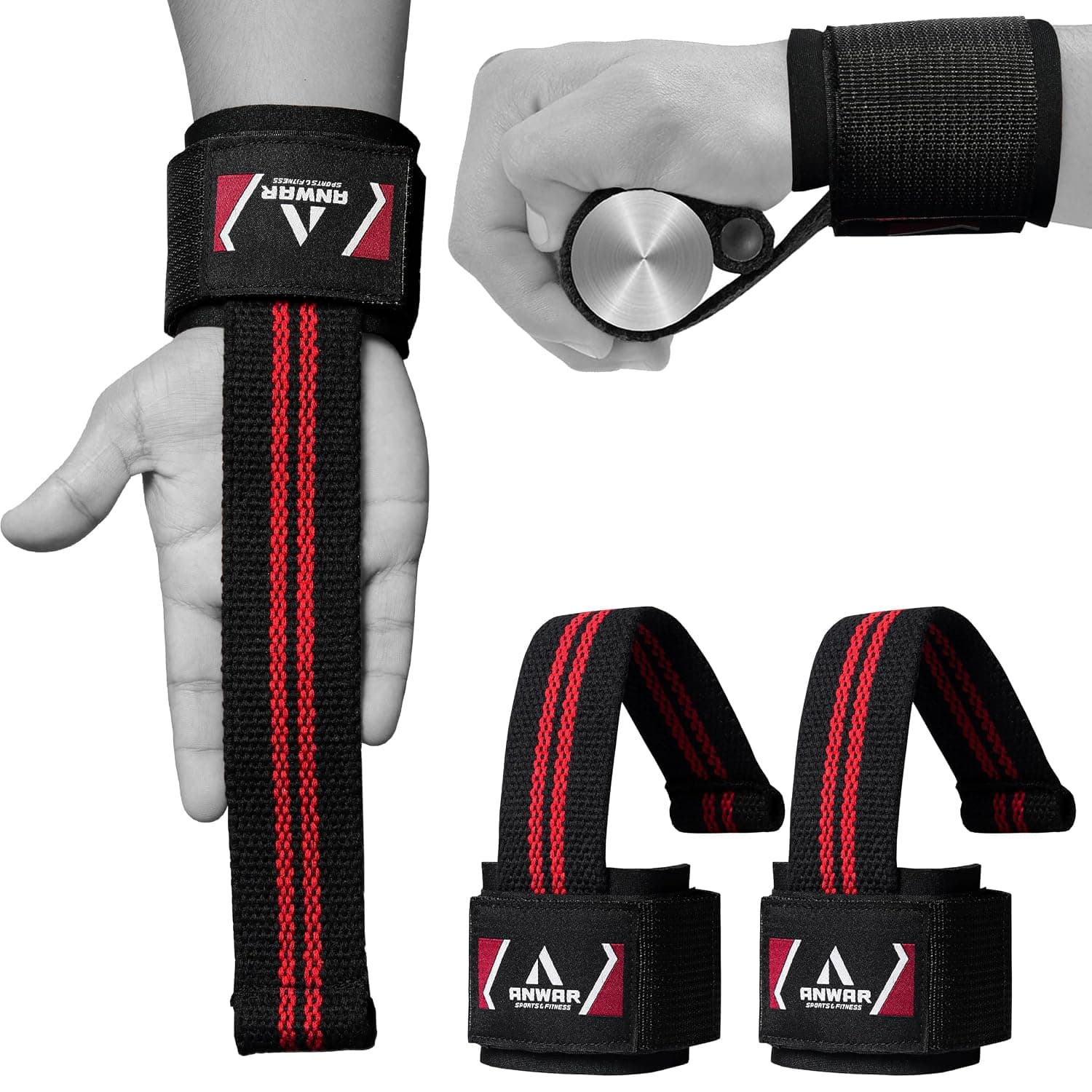Weight Lifting Wrist Straps – Professional Deadlift for Weightlifting Training Bodybuilding Fitness – Gym Exercise Power Lifting Straps