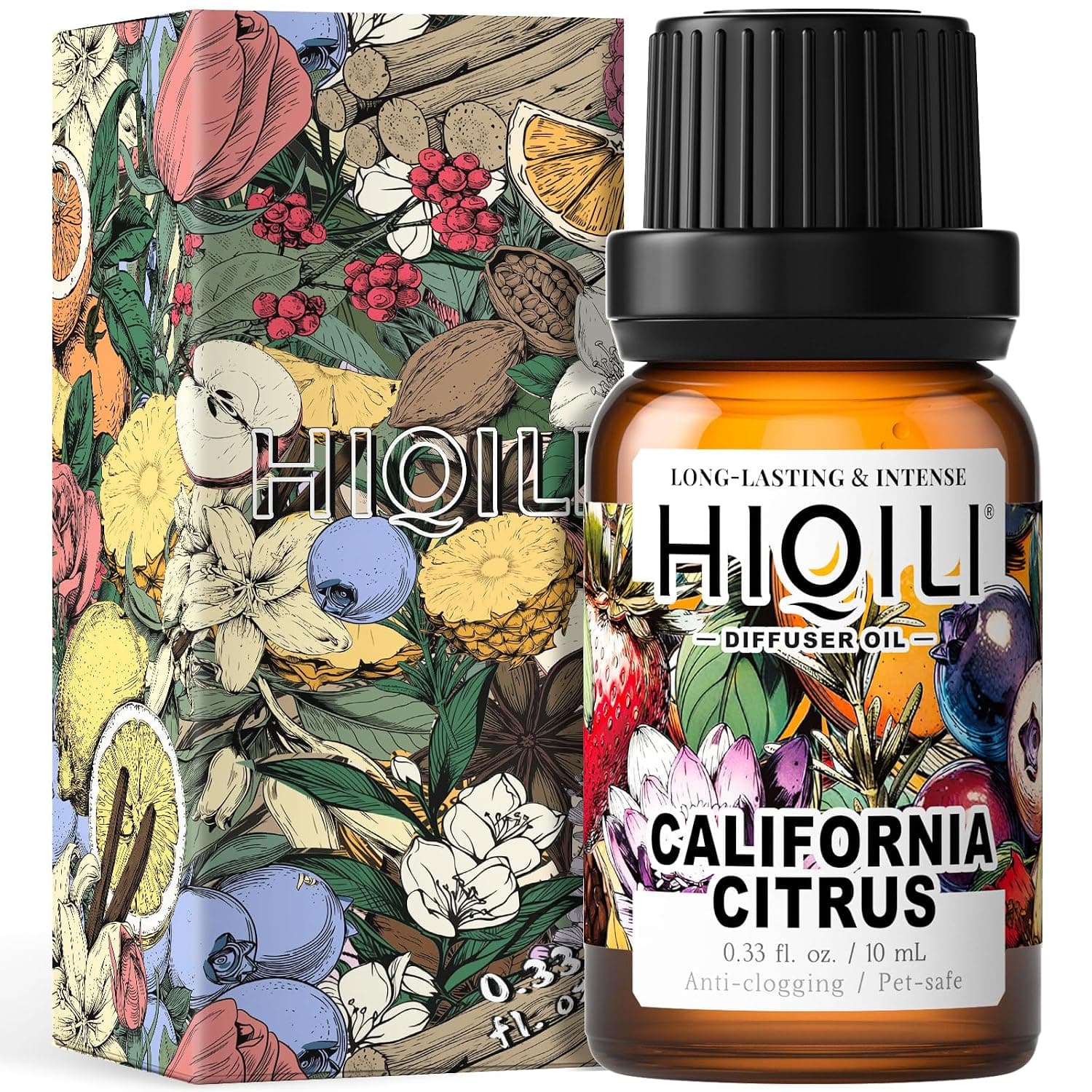 HIQILI California Citrus Diffuser Oil for Making Sprays & Perfume | Add to Essential Oil Diffuser，Long-Lasting & Pet SafeScent Fills Rooms With Rich Fragrance - 10mL / 0.34 Fl.Oz