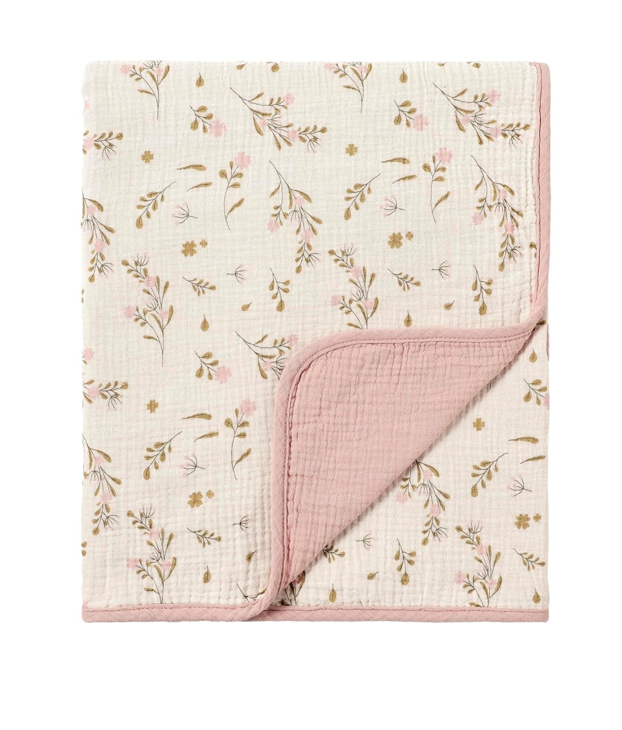 CREVENT 102x102cm 100% Organic Cotton Muslin Baby Blanket for Newborns, Essential for Baby Shower Birthday - Flower
