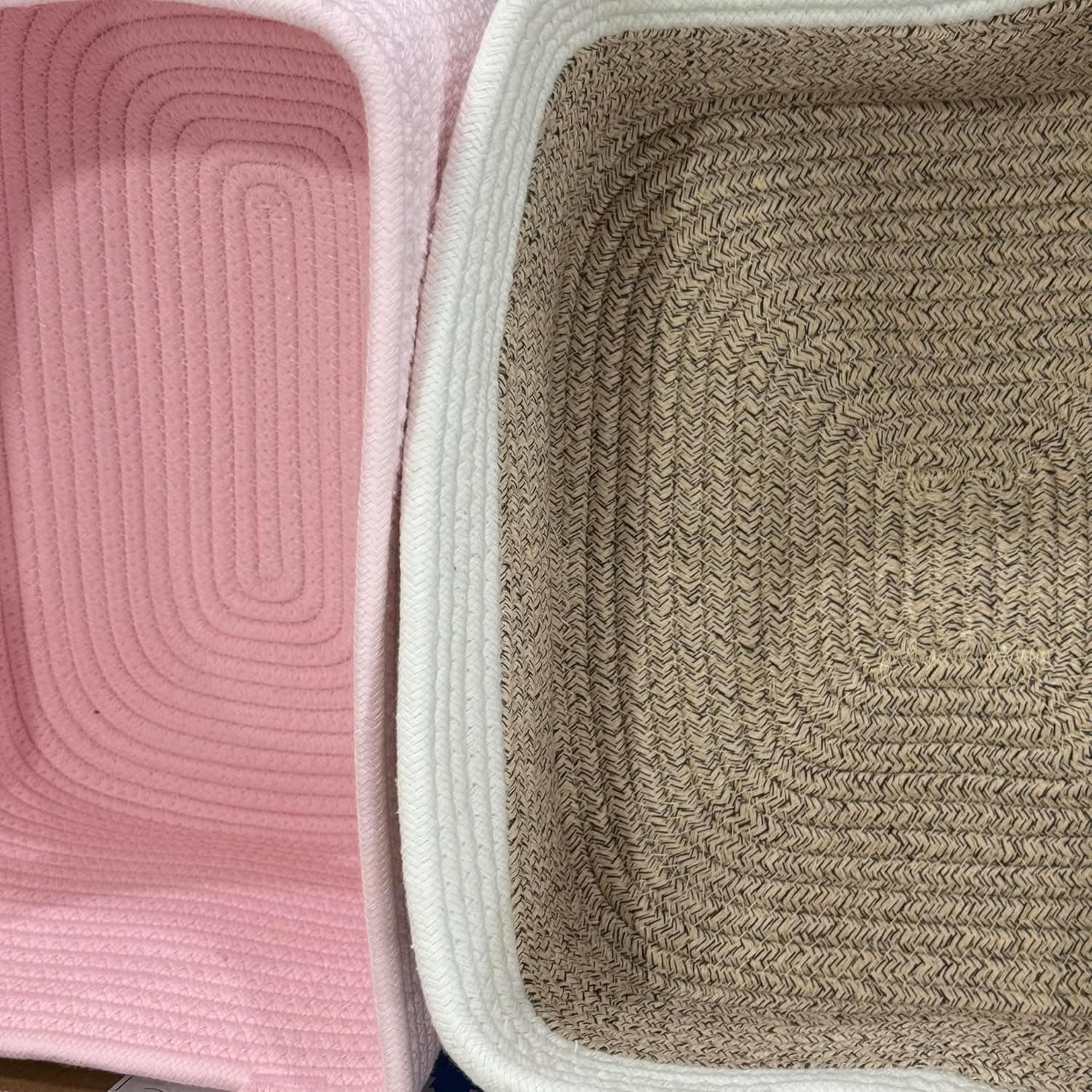 Baby Diaper Caddy Organizer, Cotton Rope Diaper Basket, Baby Basket for Changing Table, Nursery, Car, Changing Table Storage Bin With Removable Divider, Baby Shower Gifts for Newborn, Baby Essentials