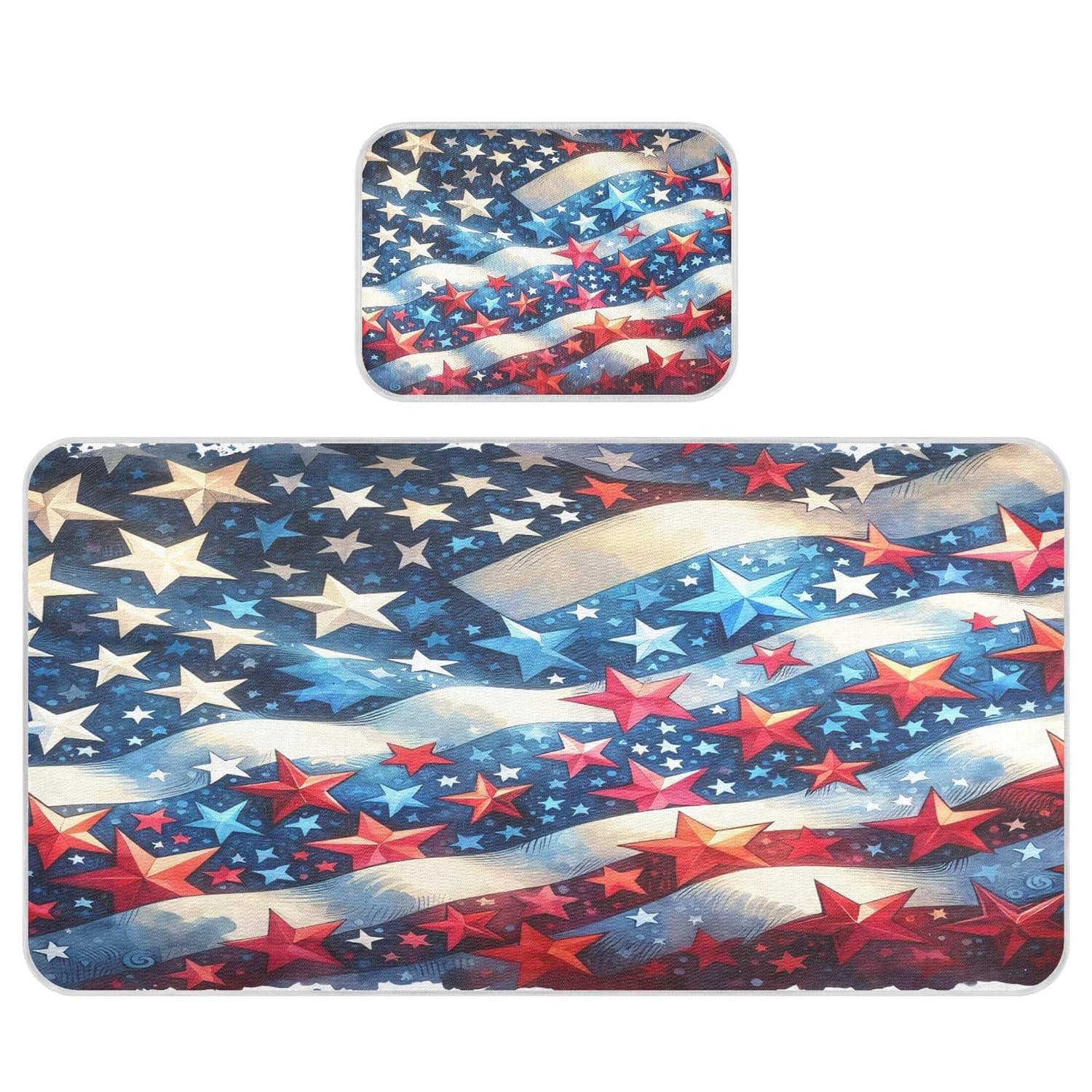 Patriotic Stars Baby Cooling Mattress Pad, Soft & Breathable Cooling Mat Keep Baby Cool in Summer 28x52 in, Nursery Essential