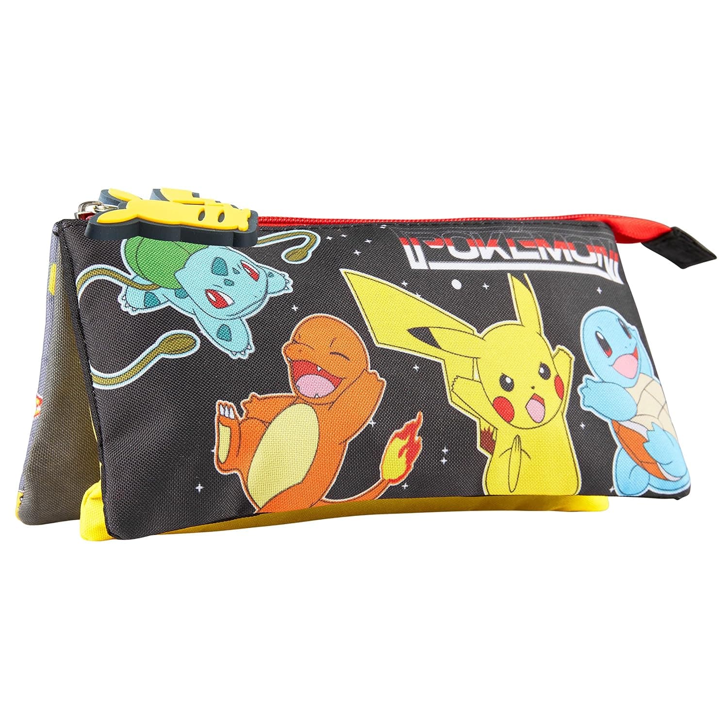 Pokemon Triple Pikachu Children's School Pencil Case, Black, Pencil Case
