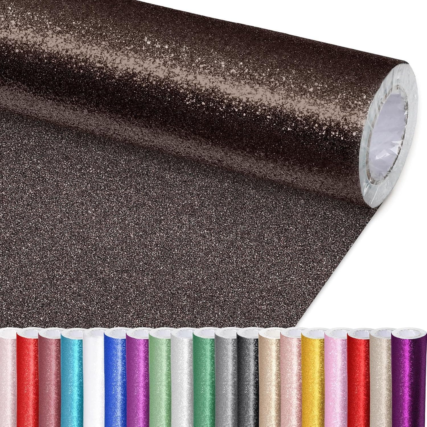 Glitter Bulletin Board Paper Roll Sparkle Wrapping Paper Bulletin Board Decor Glitter Poster Gift Wrapping DIY Art Crafts Wallpaper Background for Home Office Classroom Decoration 17" x 20ft, Coffee