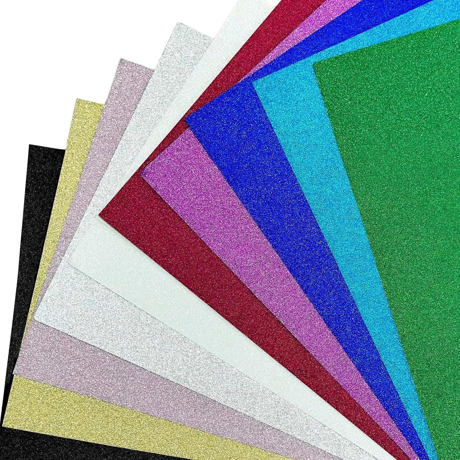 10 Sheets Glitter Cardstock A4 Glitter Paper, 250gsm/92lb No-Shedding Glitter Card for DIY Crafts, Invitations, Holiday Decor, DIY Crafts, Gift Wrapping, Scrapbooking, Creative Projects