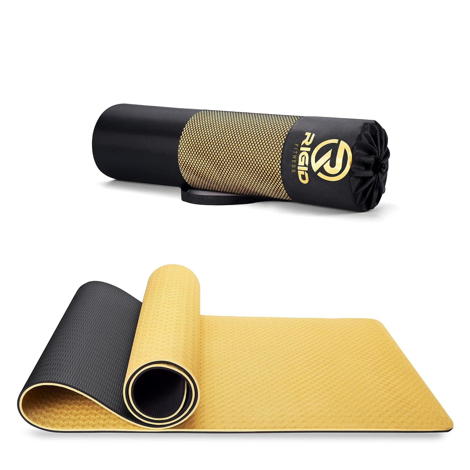 8mm Eco-Friendly Flexible TPR Yoga Mat with Strap, Bag - Knee Support, Non-Slip, Lightweight for Yoga, Pilates, Fitness, Home Exercise