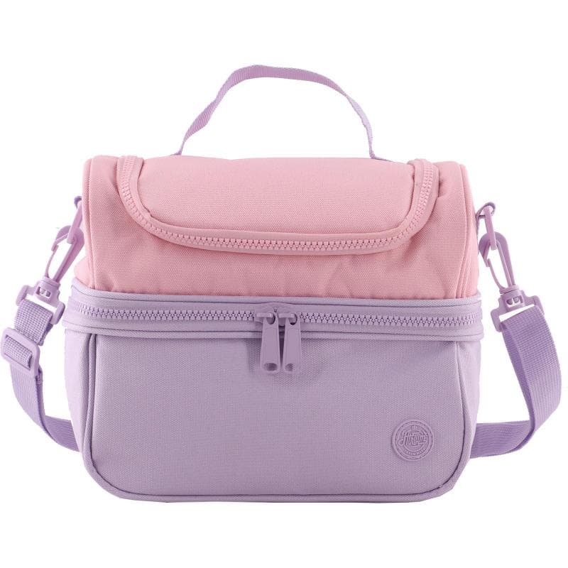 Atrium Big Zipper Lunch Bag, 2-Tone Color, Purple/Pink