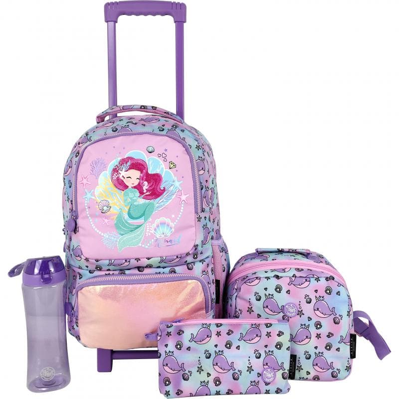 Atrium Classic 4-in-1 Trolley Bag with Accessory, Pink/Purple
