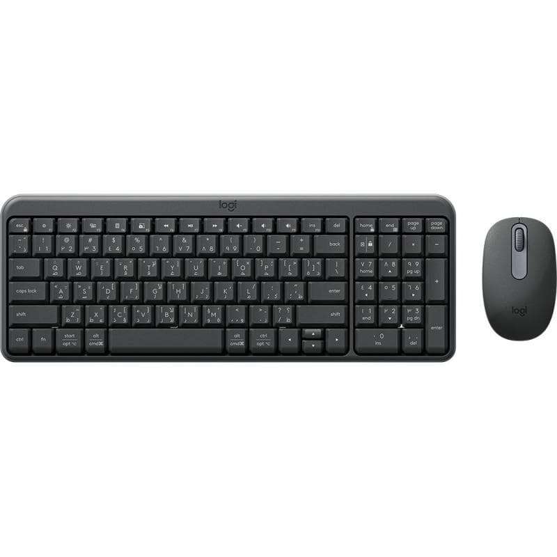 لوجيتيك MK250 لوحة مفاتيح وفأرة للكمبيوتر بلوتوث لاجهزة تعمل بنظام Windows/macOS/ChromeOS جرافيت