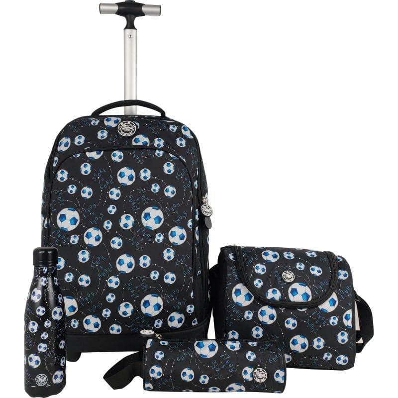 Atrium Football 4-in-1 Trolley Bag with Accessory, for 15.6" (Device), Black/White