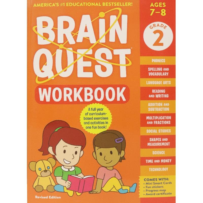 Brain Quest: Workbook Grade 2, Ages 7-8, Revised Edition - A Full Year Curriculum-Based Exercises and Activities in One Fun Book!