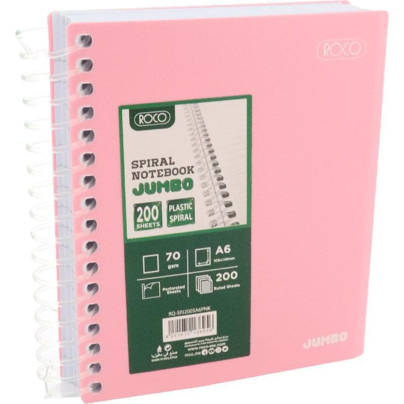 Roco Jumbo Notebook
Arabic/English Opening, A6, 200 Sheets, Lined, Pink