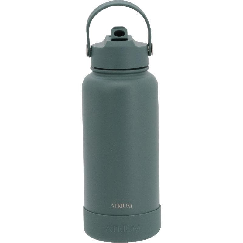 Atrium Water Bottle, Double Wall Vacuum with 3 Kinds of Caps, Cold, 1.00 l ( 1.76 pt ), Green