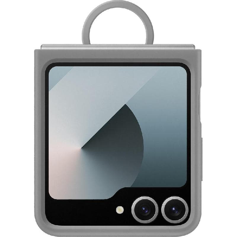 Samsung Silicone Flip Cover Mobile Case with Ring, for Samsung Galaxy Z Flip6, Grey
