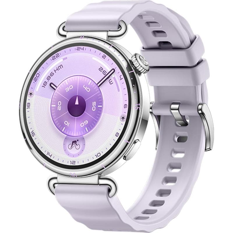 HUAWEI Watch GT 6 41 Smartwatch, GPS, 1.32", Steel Stainless Steel Case, Purple Fluoroelastomer Strap, One Size