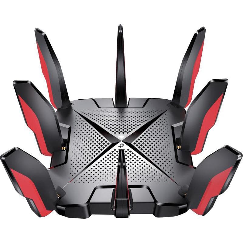 TP-Link ARCHER GX90 Gaming Router
up to 6600 Mbps, Tri-Band (2.4 GHz/5 GHz/5 GHz), Wi-Fi 6 (802.11ax), 3 Port (LAN)/2 Port (LAN/WAN), 3 Port (GbE-LAN)/2 Port (GbE-WAN/LAN), Black