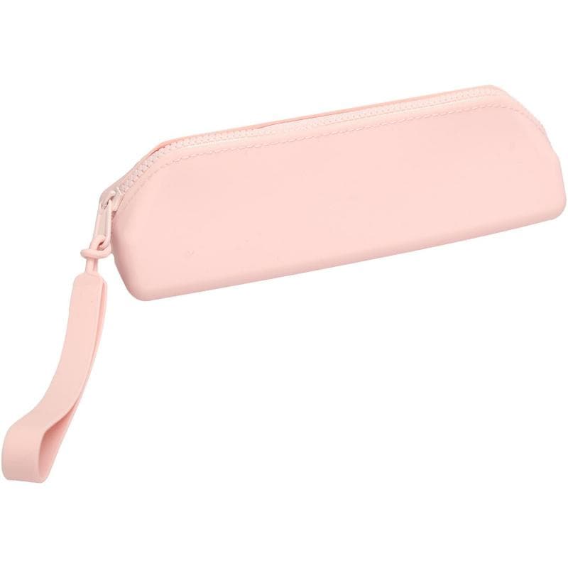 ماركة غير محددة مقلمة أقلام رصاص ناعمة تصميم بلون سادة، متين وقابل للغسل أبيض/وردي