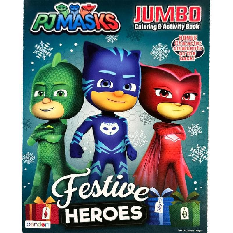 PJ Masks: Festive Heroes, Jumbo Coloring & Activity Book - Bonus Character Ornaments on The Back!