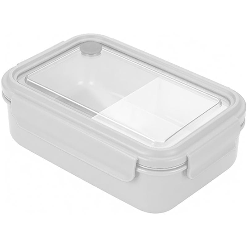 Lunch Box, Rectangle with Removable Partition, Grey