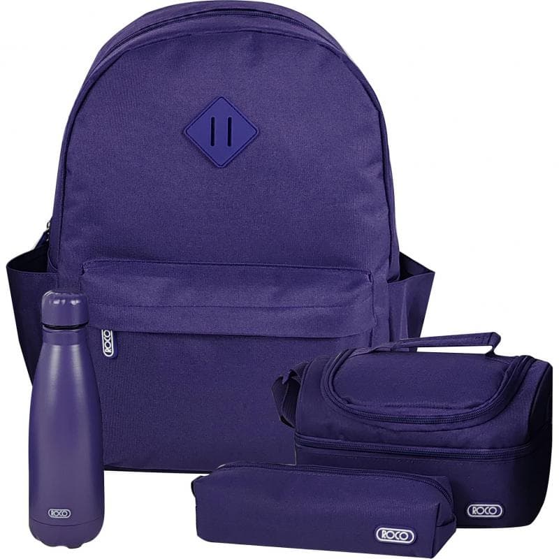 Roco Basic 4-in-1 Backpack with Accessory, Dark Purple