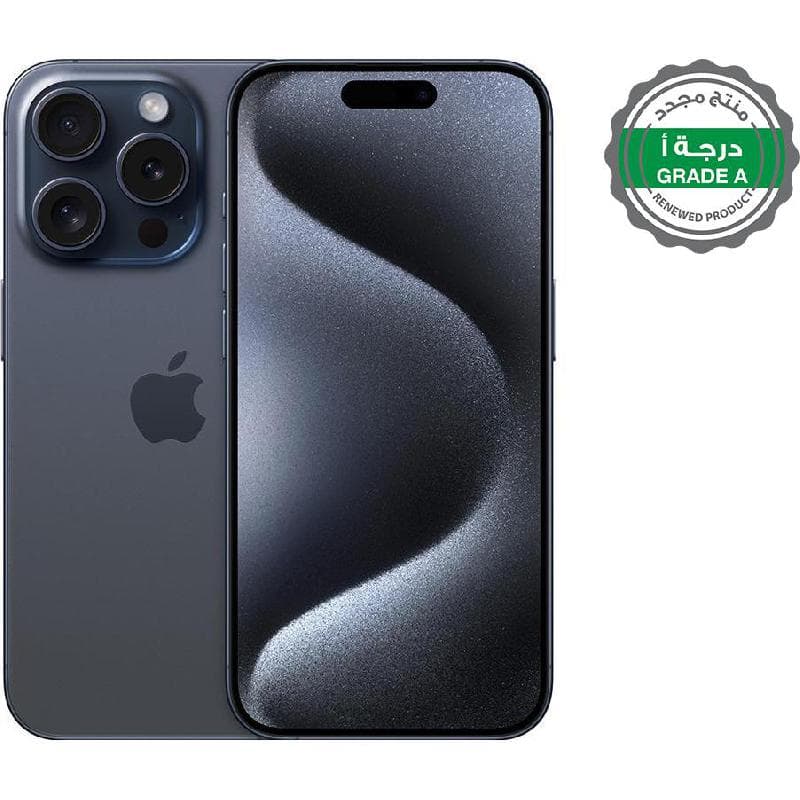 Renewed Grade A Apple iPhone 15 Pro, 512 GB, Blue Titanium, 5G
