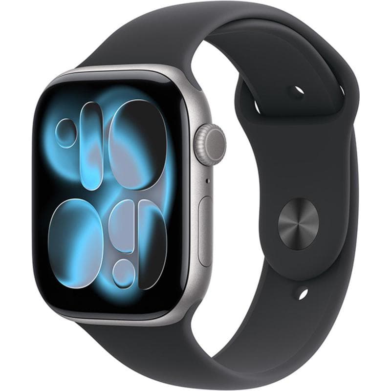 Apple Watch Series 11 46 Smartwatch, GPS, Space Grey Aluminum Case, Black Sport Band, Medium/Large