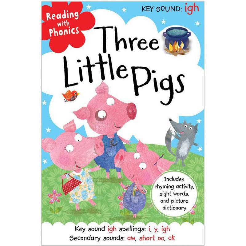 Reading with Phonics: Three Little Pigs - Includes Rhyming Activity, Sight Words, and Picture Dictionary