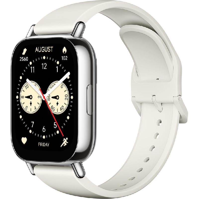 Xiaomi Redmi Watch 5 Lite Smartwatch, GPS, 1.96", Silver Plastic + NCVM, Light Gold TPU Strap, One Size