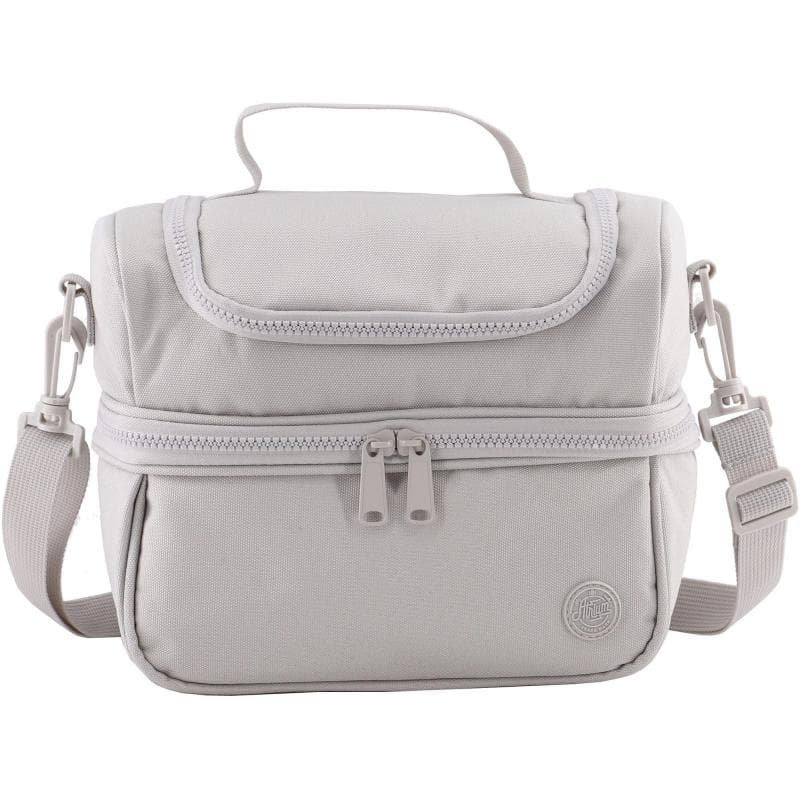 Atrium Big Zipper Lunch Bag, Solid, Light Grey