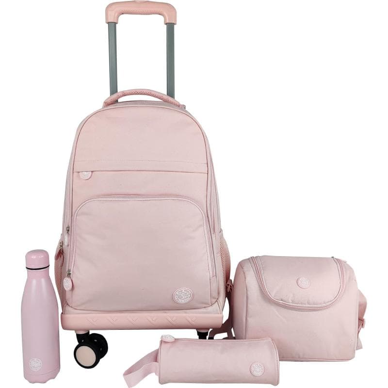 Atrium Classic 4-Wheel 4-in-1 Trolley Bag with Accessory, for 15.6" (Device), Pink