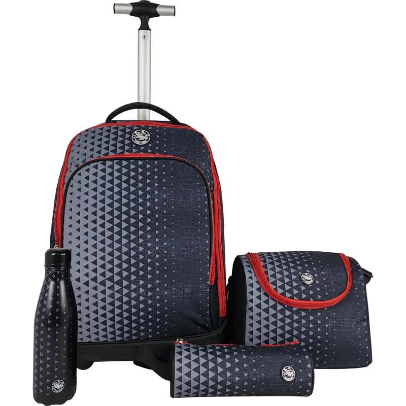 Atrium Abstract 4-in-1 Trolley Bag with Accessory, for 15.6" (Device), Black/Red