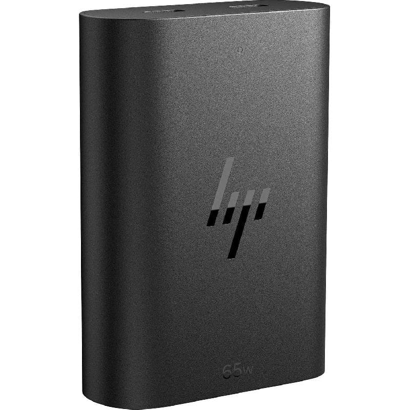 اتش بي 65W GaN شاحن لابتوب USB-C 65 وات مزدوج USB-C اسود