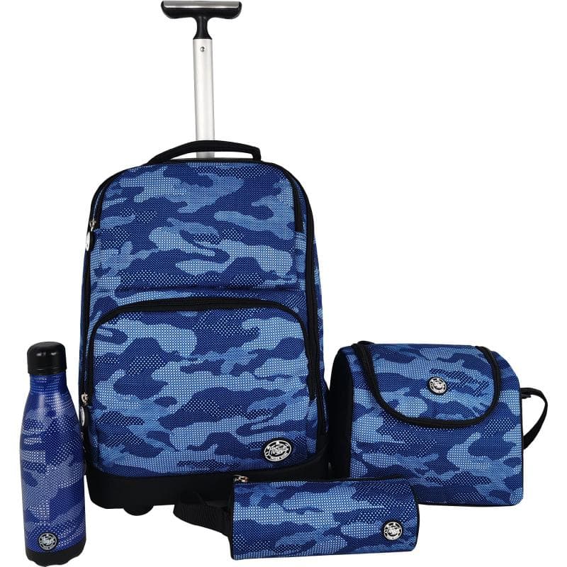 Atrium Camouflage 4-in-1 Trolley Bag with Accessory, for 15.6" (Device), Blue/Yellow