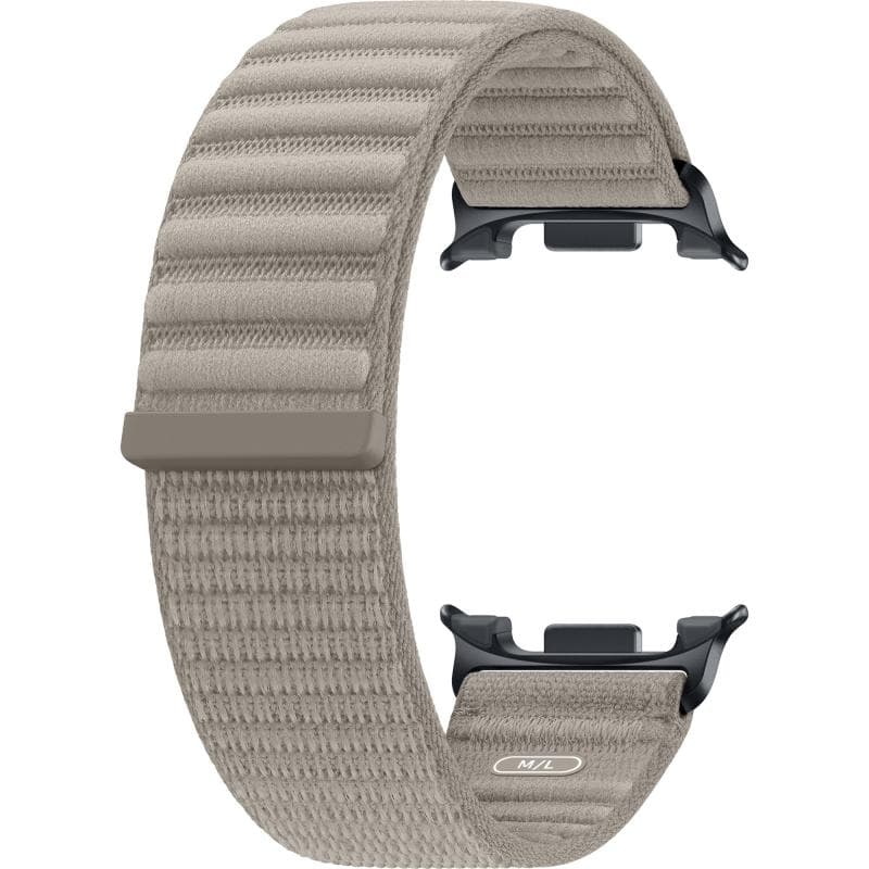 Samsung Fabric Band Wrist Strap, for Samsung Galaxy Watch9, Recycled Content, Nylon/Velcro, Medium/Large Band Size, Mocha