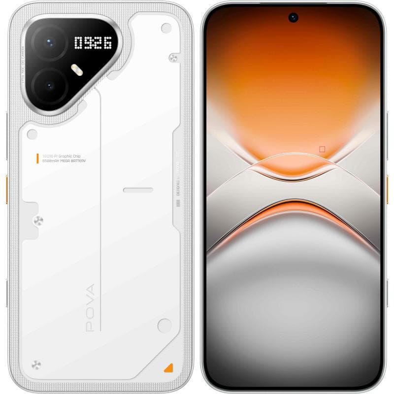 Tecno POVA 8 Pro 5G, 256 GB, 8 GB RAM, Arc White, 5G, MediaTek Dimensity 7400 Ultimate