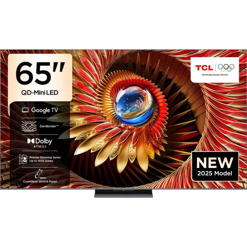 TCL 65" Smart TV
4K Mini-LED, 120 Hz/144 Hz (VRR), Black, C8K