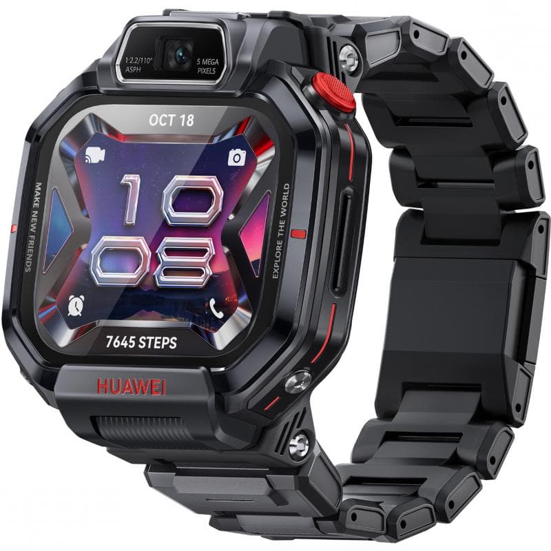 HUAWEI WATCH KIDS X1 Pro Smartwatch, GPS + Cellular, 1.82", Black Plastic Case, Black Rigid Plastic Strap, One Size