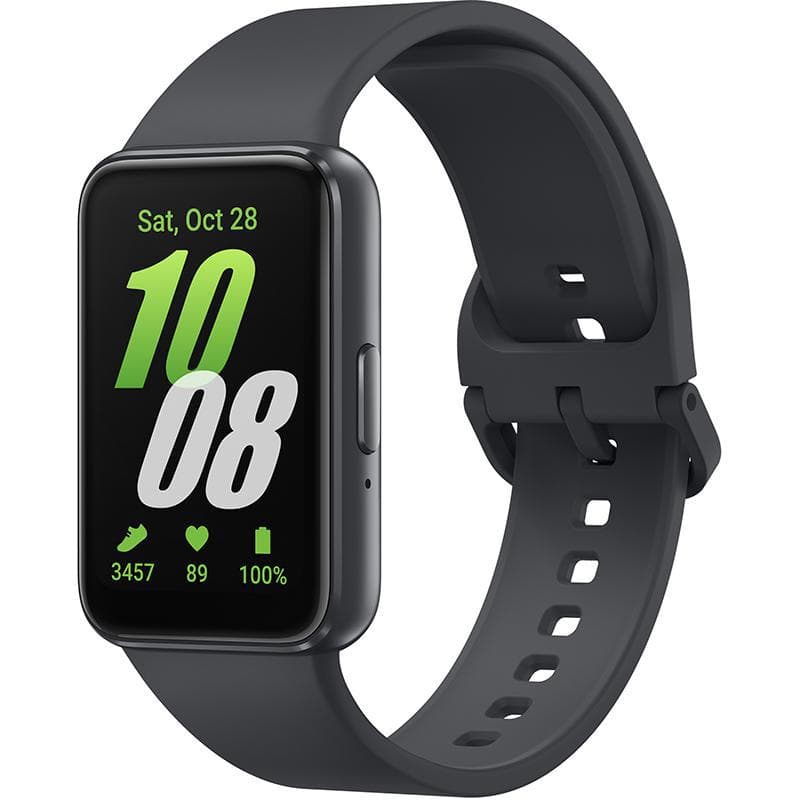 Samsung Galaxy Fit3 Smartwatch, GPS, 1.6", Grey Aluminum Case, Grey Fluororubber Strap, One Size